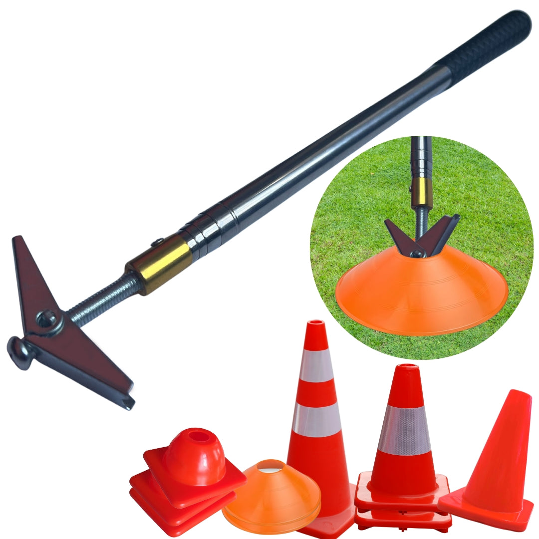 Versatyle Easy Cone Pickup Stick | Retractable Cone Picker Upper for Sports, Traffic and Outdoor Cones | Works with Most Cones and Motorcycle Cones