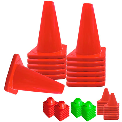 Versatyle 12in / 9in / 6in / 2in Set of 12 Heavy Duty Agility Training Cones for Sports & Kids, KamelKone Flexible Heavy Duty Cones for Bikes, Motorcycle Traffic, Soccer Drills Coaching & Field Marker