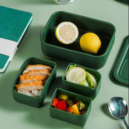 Versatyle Platinum Silicone Bento Box, Leak Proof Lunch Box with 3 Removable Compartments, Container Snack Box, Microwave, Freezer and Dishwasher Safe