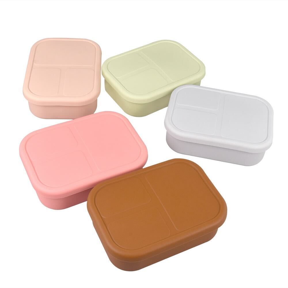 Versatyle Platinum Silicone Bento Box, Leak Proof Lunch Box with 3 Removable Compartments, Container Snack Box, Microwave, Freezer and Dishwasher Safe