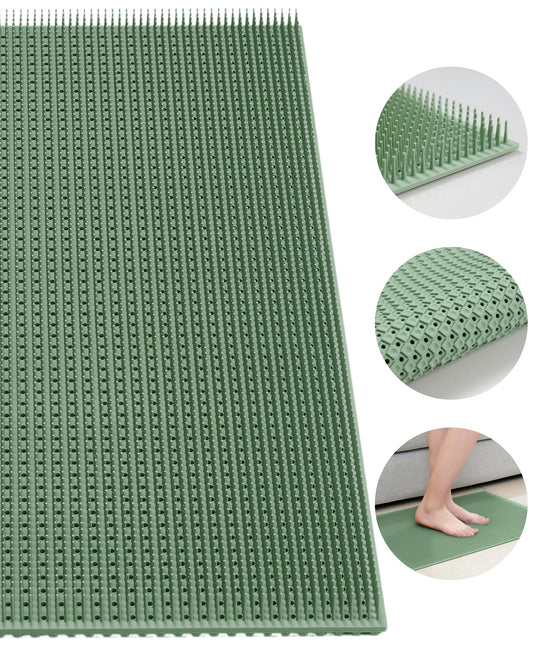 Versatyle Extra Large Silicone Acupressure Bath Mat | 19 x 27 in | Anti-Cold, Non-Slip Bathtub Mat Multipurpose with Suction Cups, Drain Holes and 15mm Shower Foot Massage Scrubber Whiskers