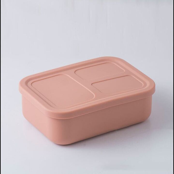 Versatyle Platinum Silicone Bento Box, Leak Proof Lunch Box with 3 Removable Compartments, Container Snack Box, Microwave, Freezer and Dishwasher Safe