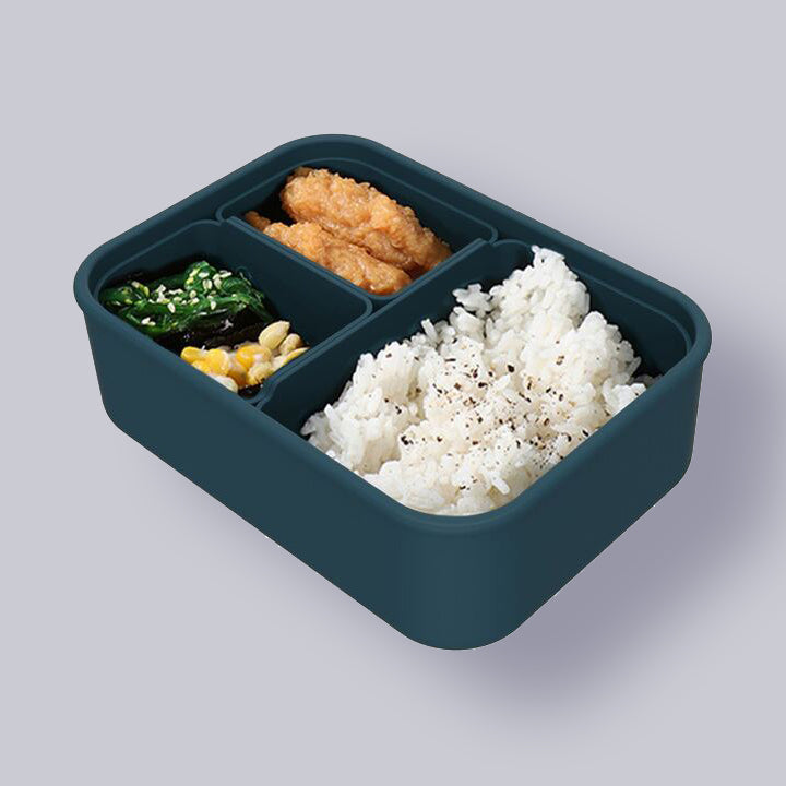 Versatyle Platinum Silicone Bento Box, Leak Proof Lunch Box with 3 Removable Compartments, Container Snack Box, Microwave, Freezer and Dishwasher Safe