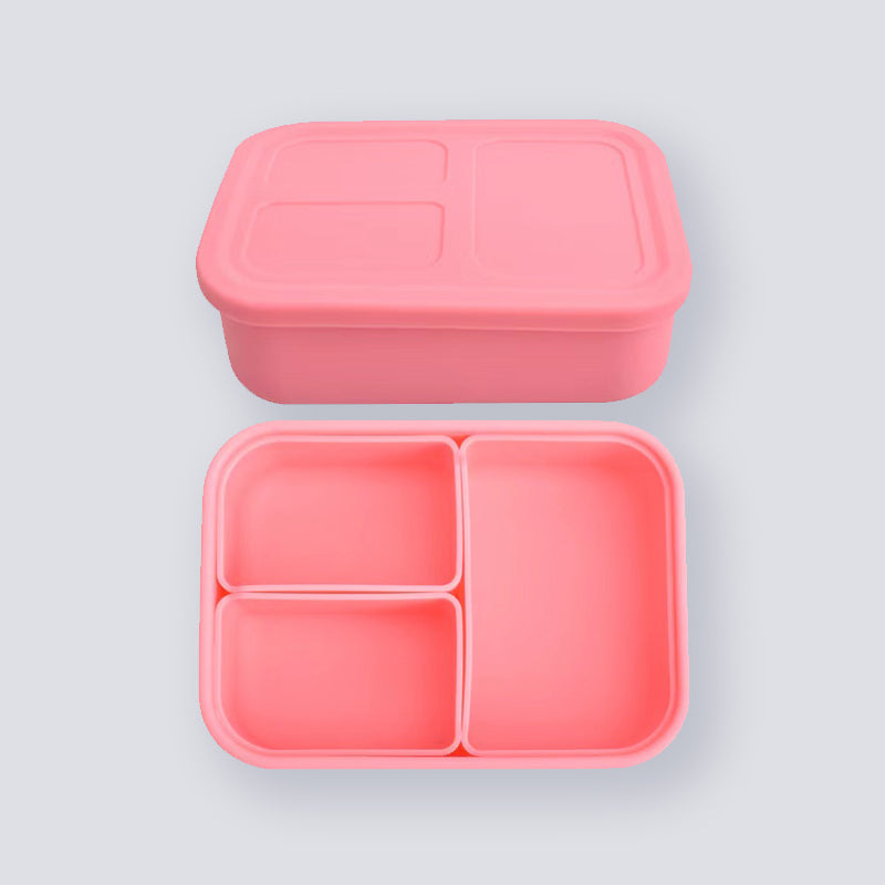 Versatyle Platinum Silicone Bento Box, Leak Proof Lunch Box with 3 Removable Compartments, Container Snack Box, Microwave, Freezer and Dishwasher Safe